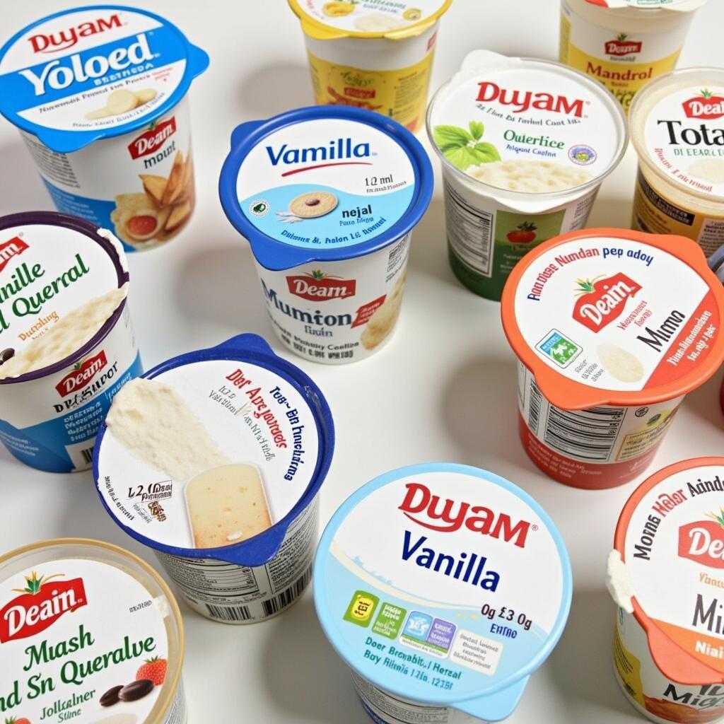 Different types of lactose free vanilla yogurt