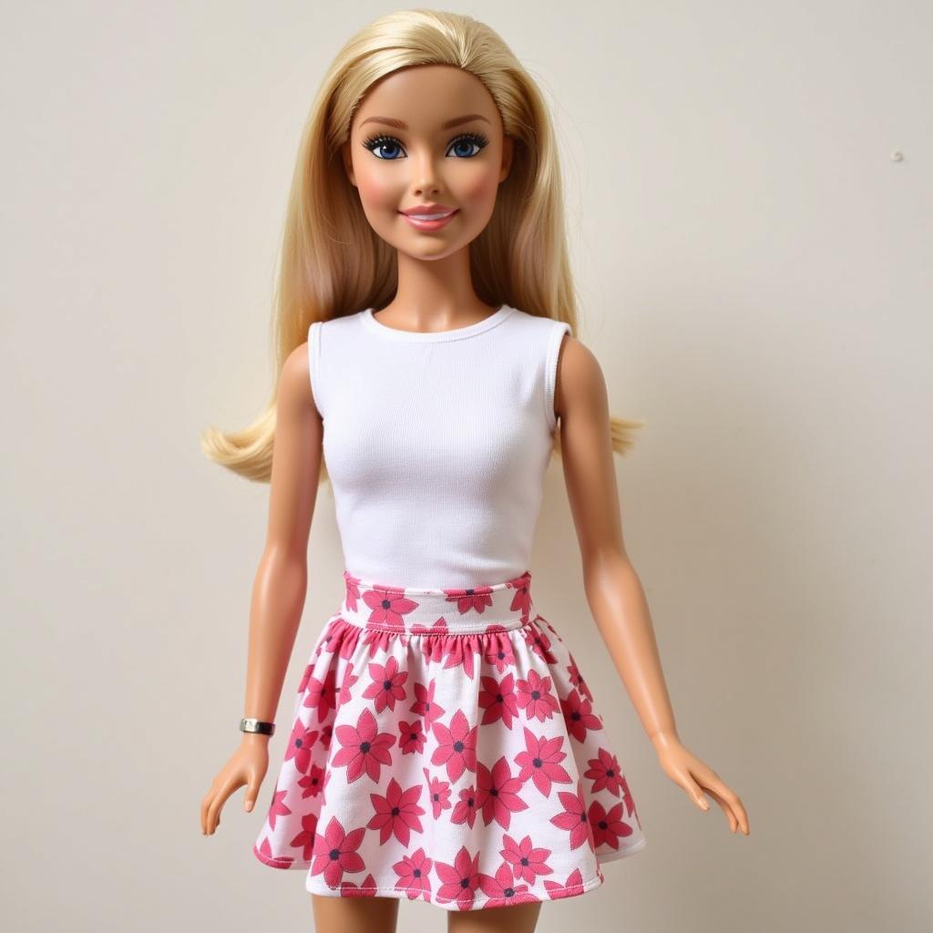 Completed Barbie Outfit from a Free Pattern