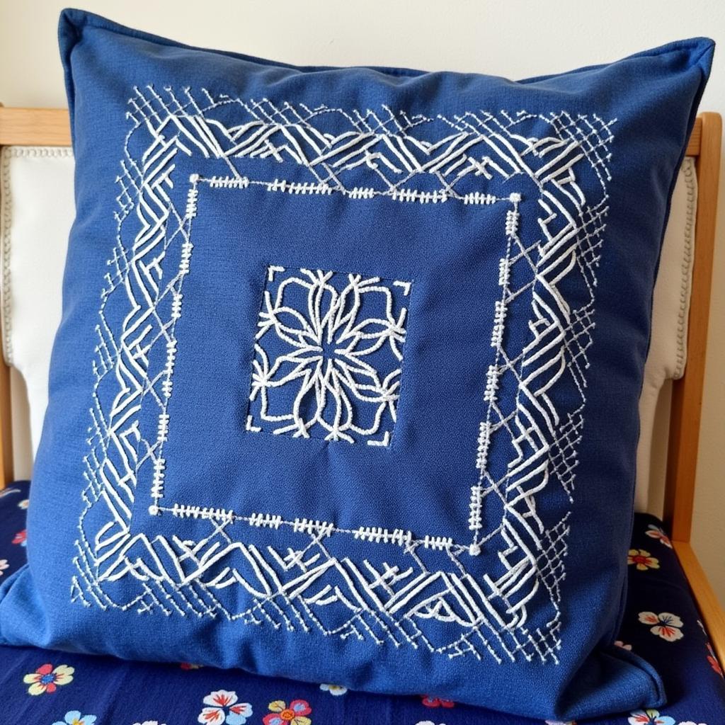 Beautifully finished sashiko quilting project.