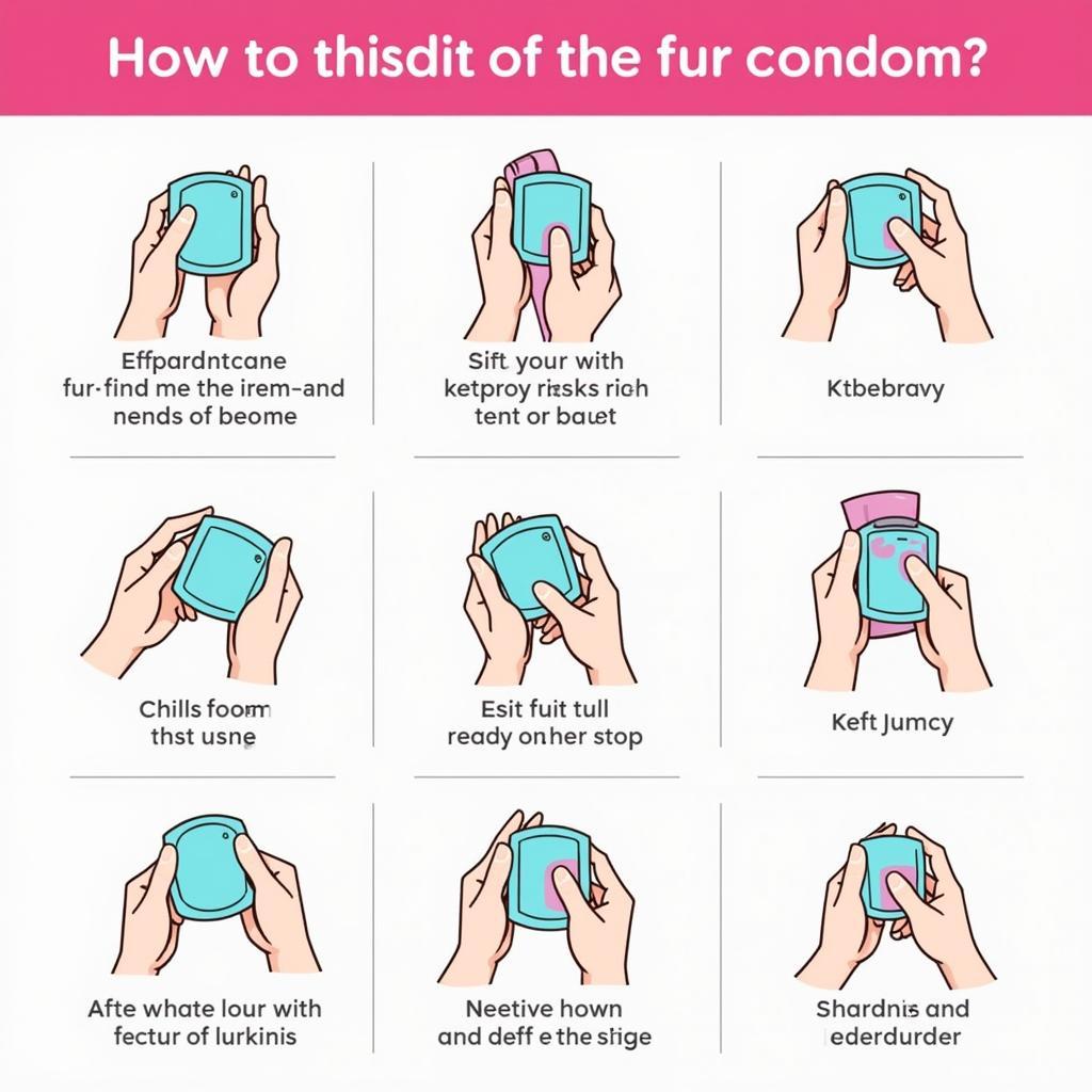 An infographic illustrating the correct way to use a condom.