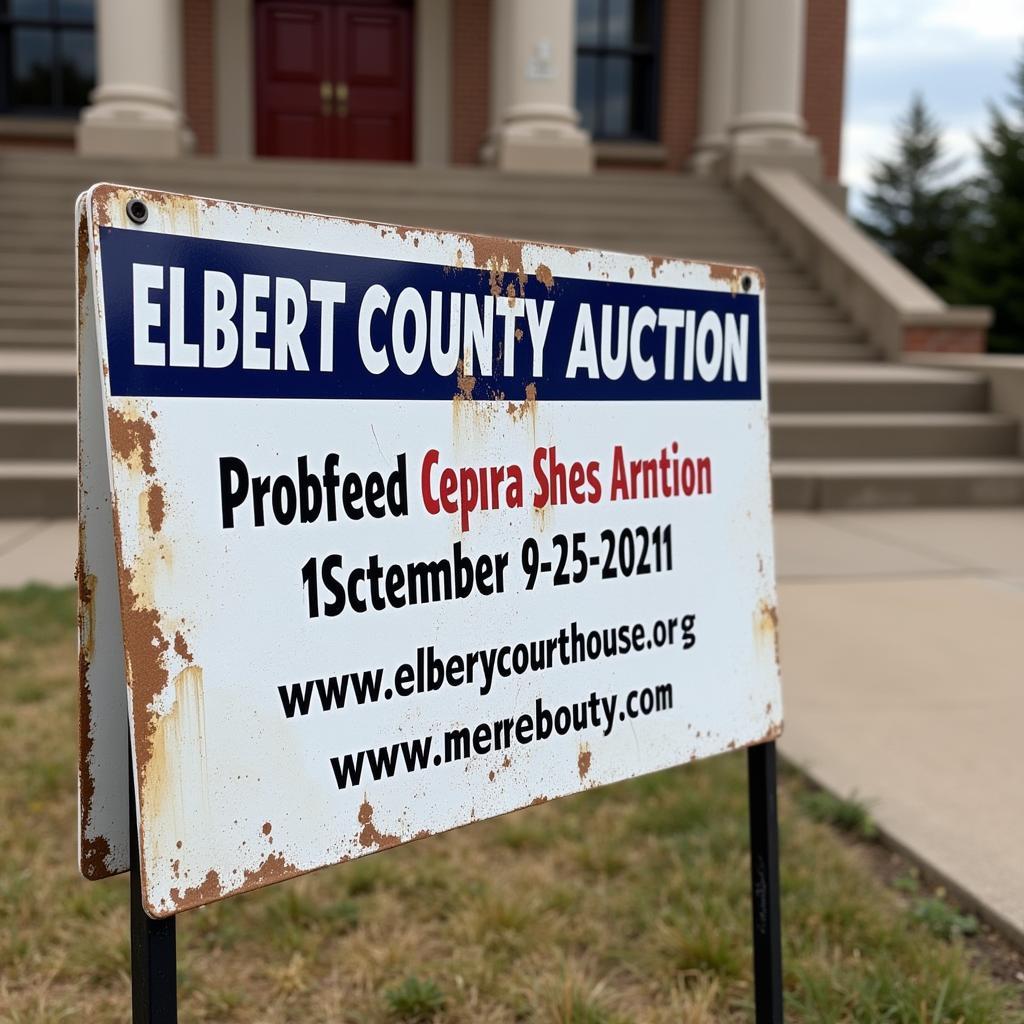 Elbert County Auction Sign