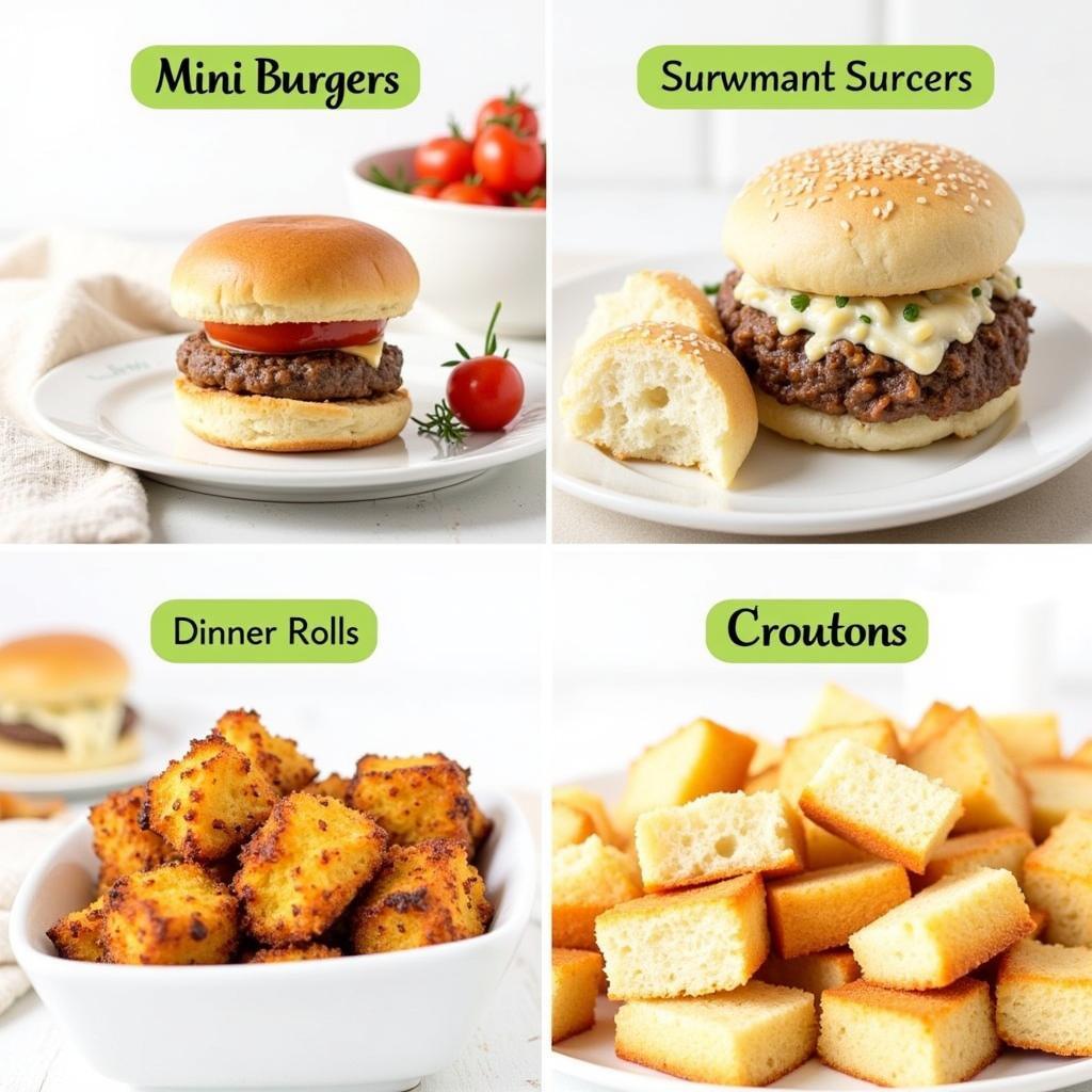  A variety of dishes made with gluten free dinner rolls