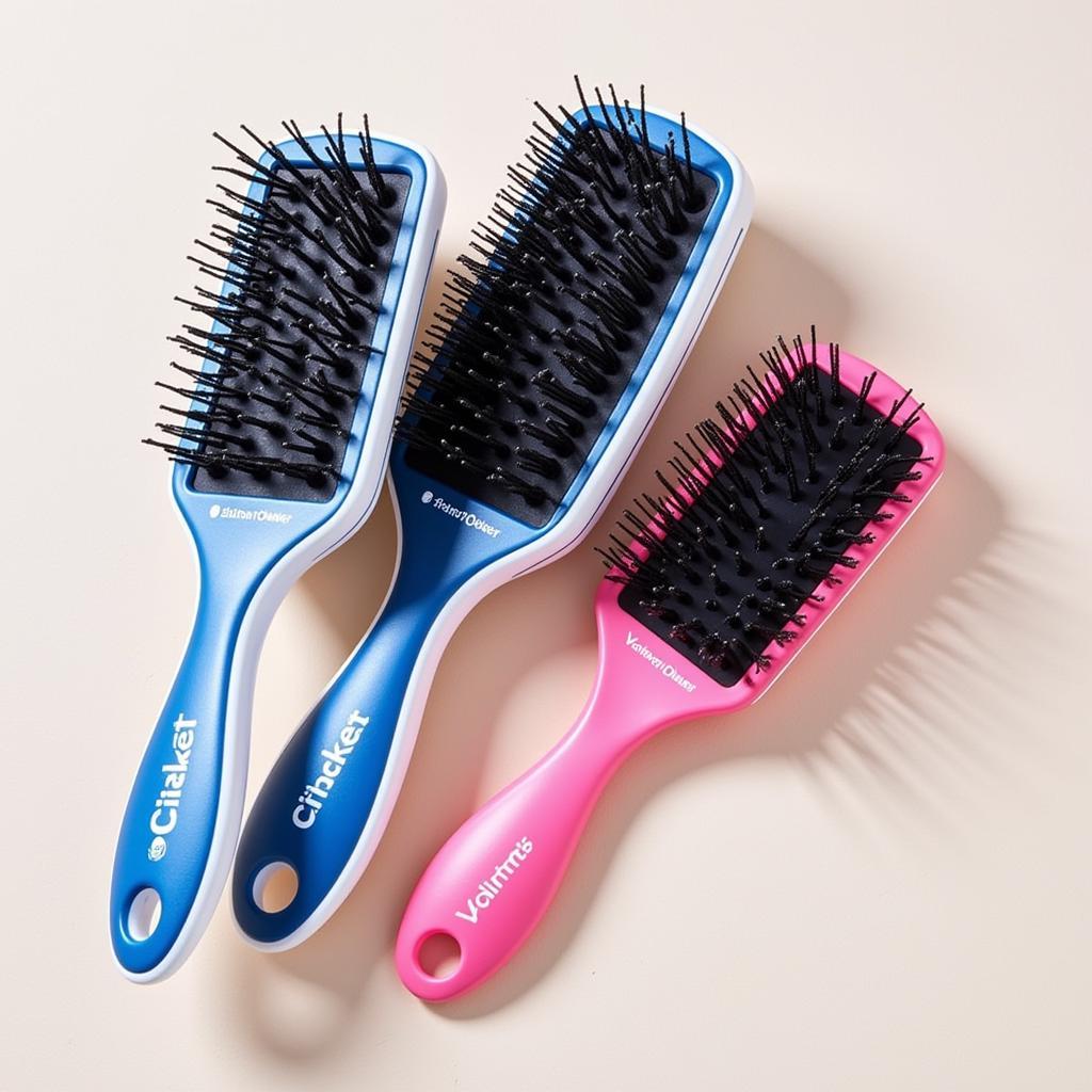 Different types of Cricket static free volumizer hair brushes