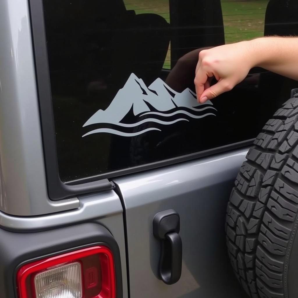 Applying a Cricut-Cut Jeep Wave Decal