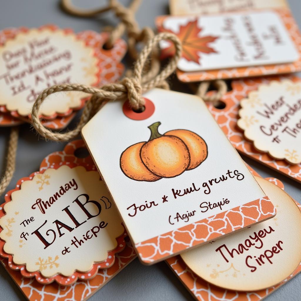 Cricut Thanksgiving gift tags