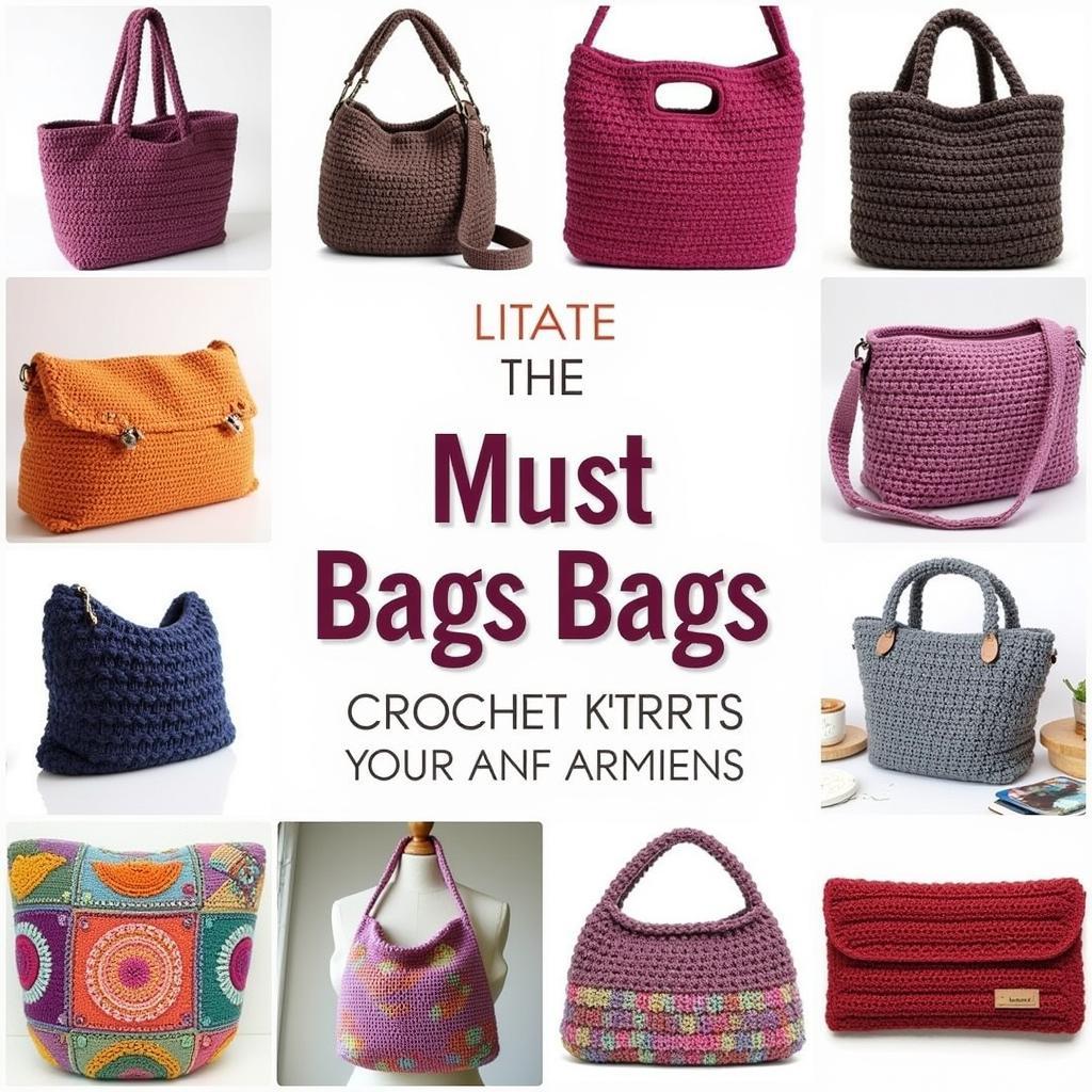 Crochet Bags in Various Styles and Sizes