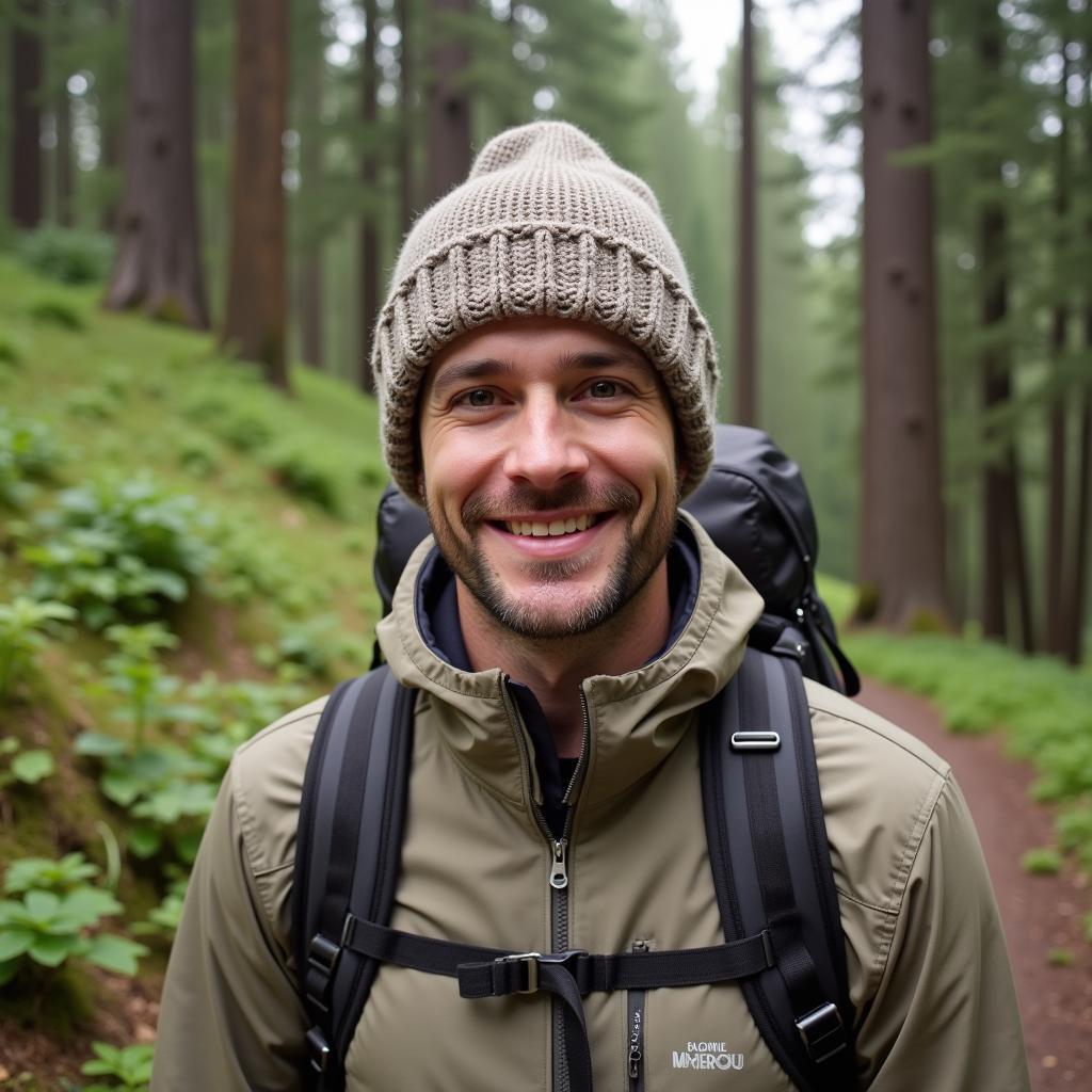 Crochet Beanie for Men on a Hike