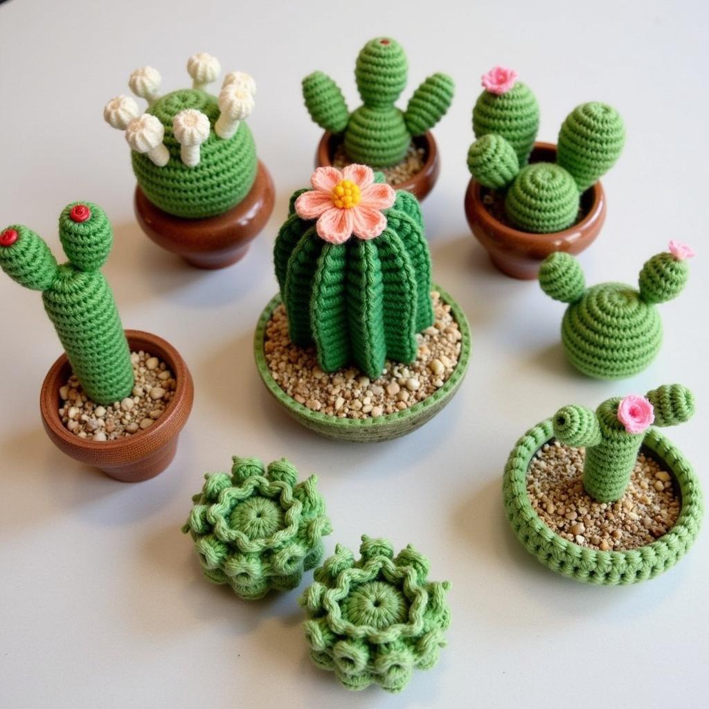 Crocheted Cacti and Succulents