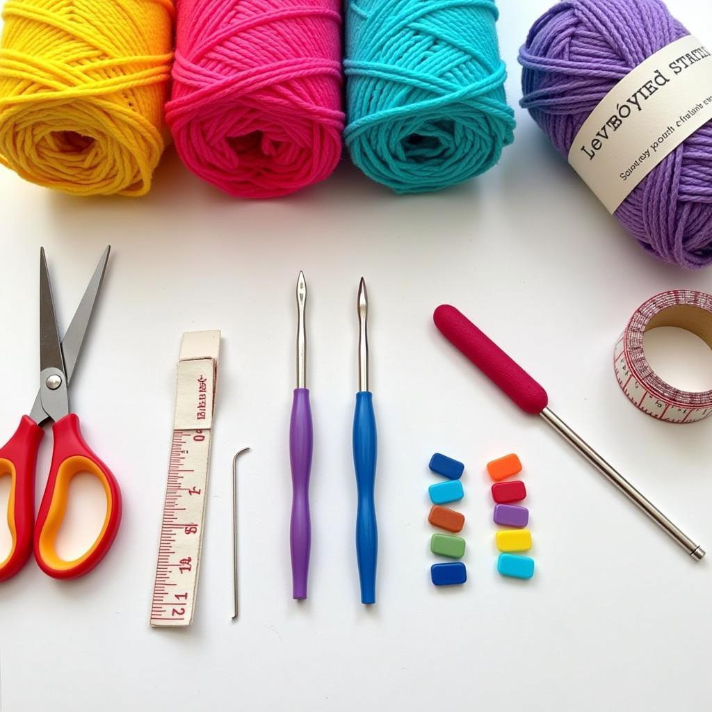 Materials for Crocheting a Cat Costume