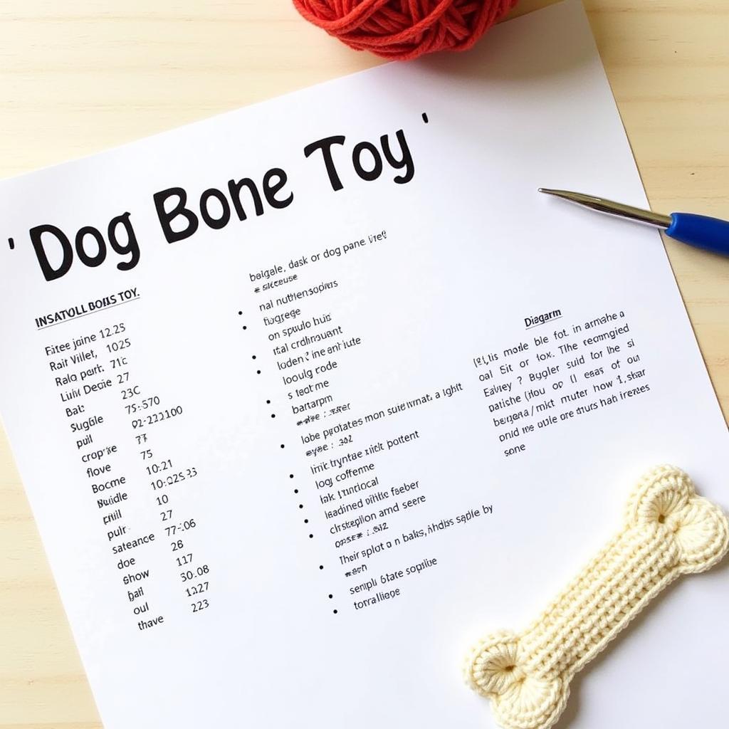 Crochet pattern for a dog bone toy