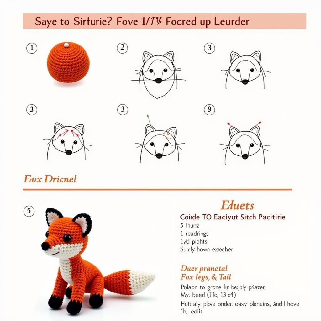 easy crochet fox amigurumi pattern for beginners