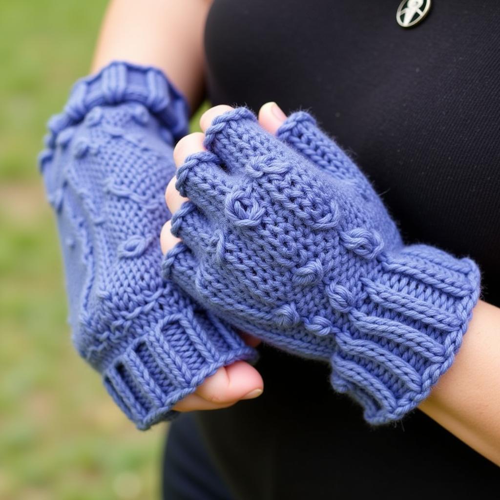 Close Up of Crochet Gloves