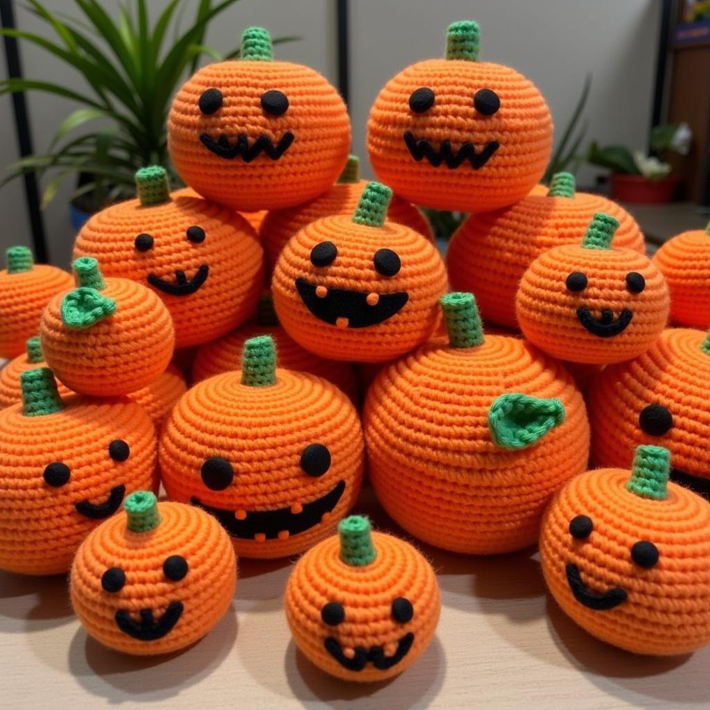 Colorful Crochet Halloween Pumpkin Patch