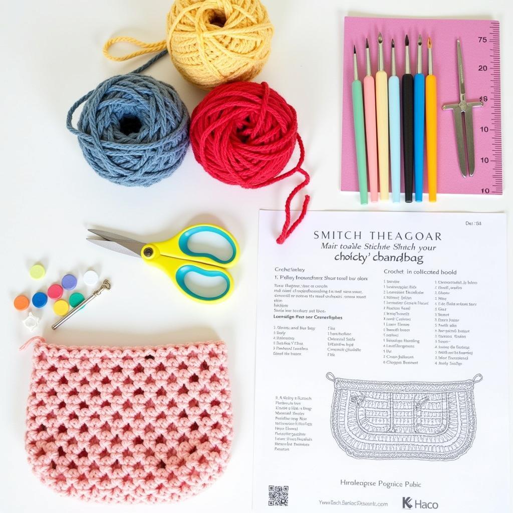 Crocheting Supplies for a Handbag Project