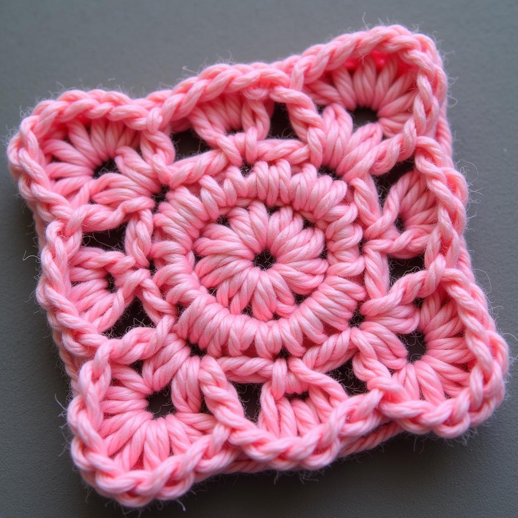 Crochet heart granny square for beginners