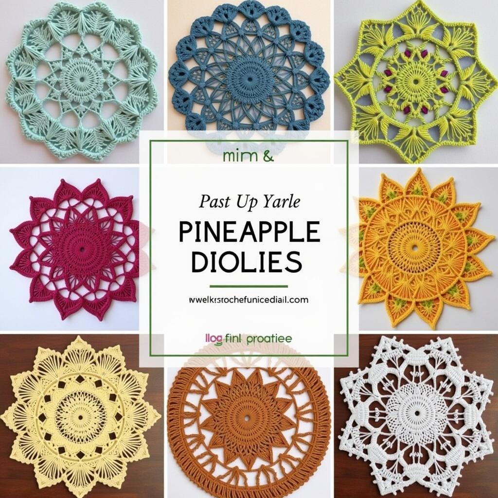 Various Crochet Pineapple Doilies