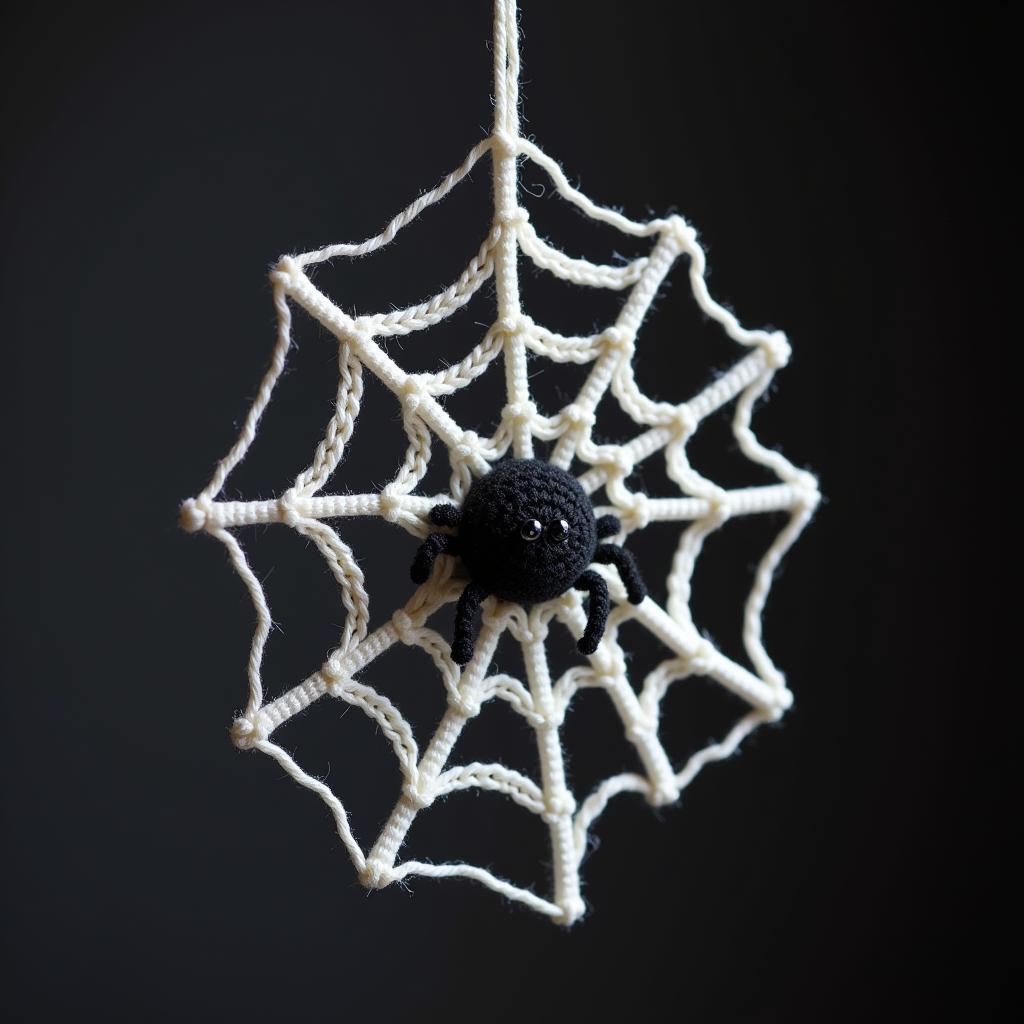  Crochet Spider Web Decoration with Spider