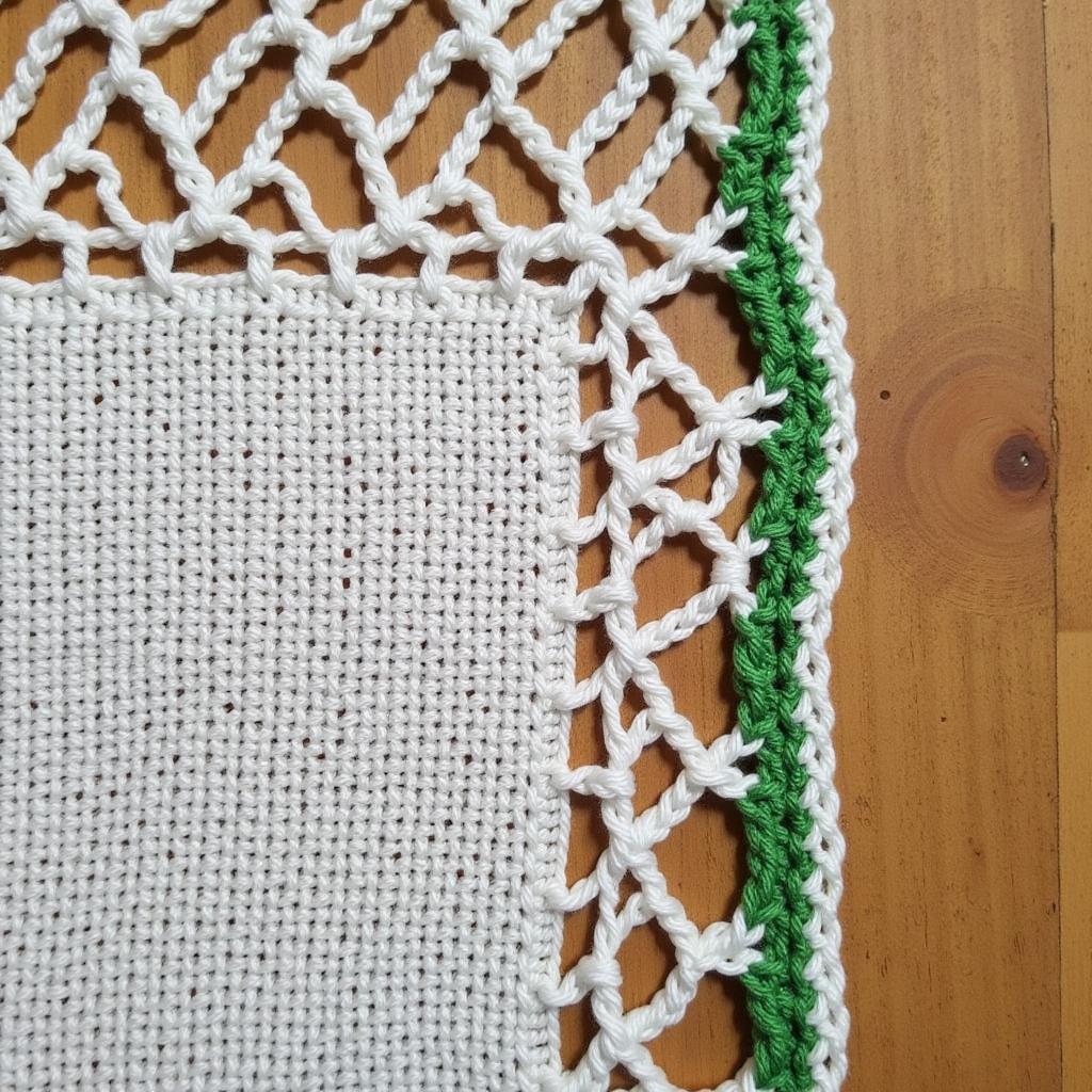 Crocheting a Christmas tree skirt