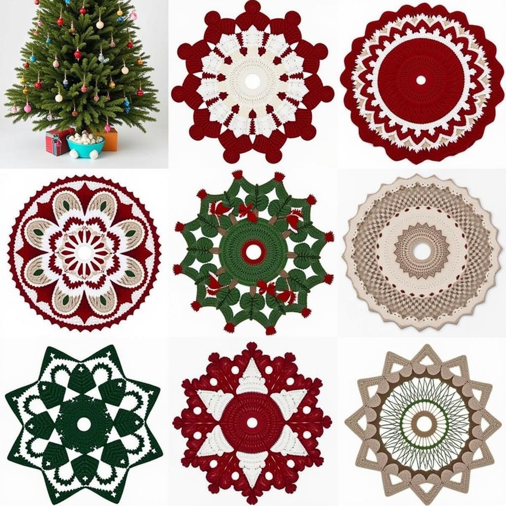 Crochet Christmas tree skirt patterns