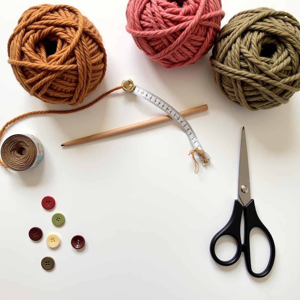 Crocheting Supplies for a Trench Coat