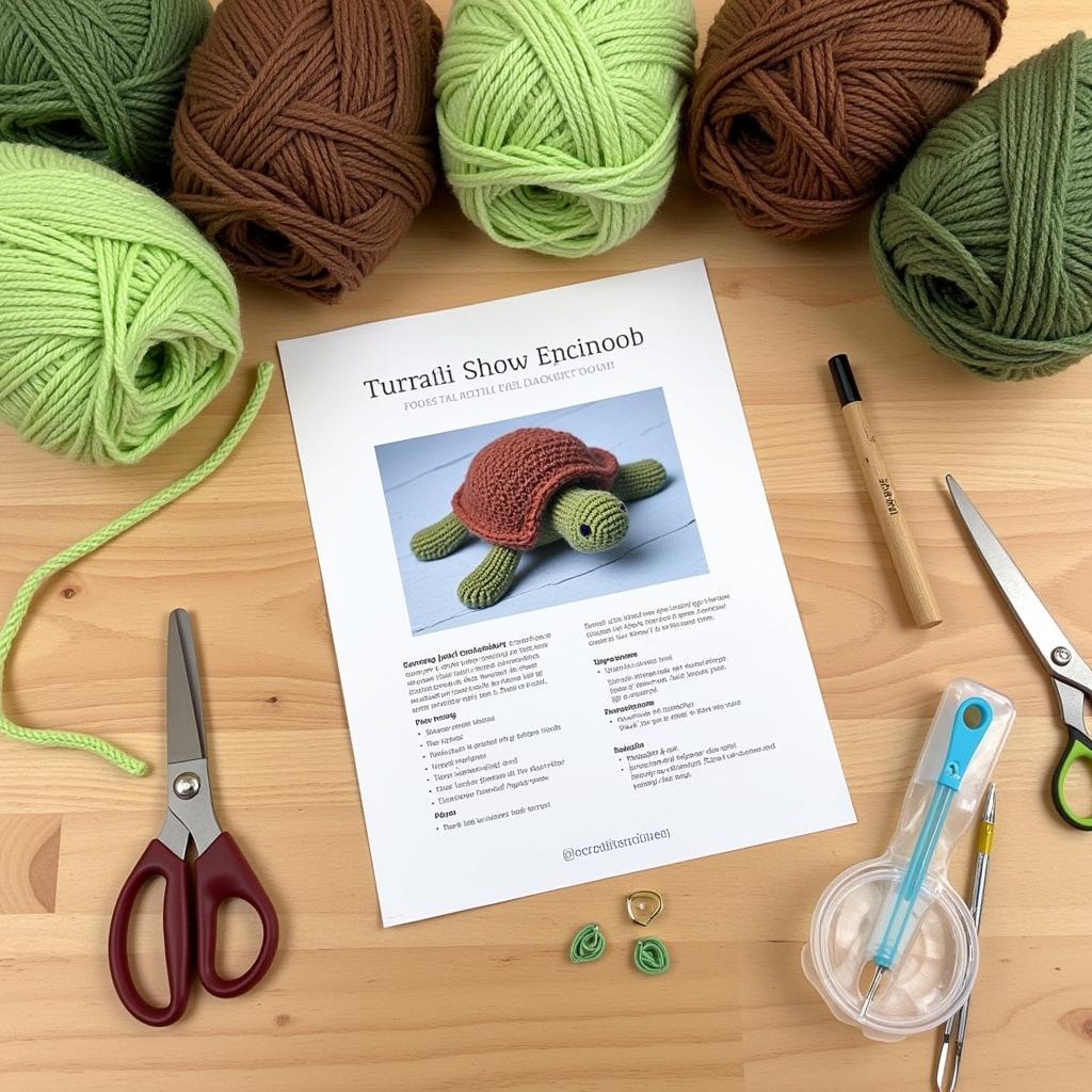 crochet turtle blanket supplies