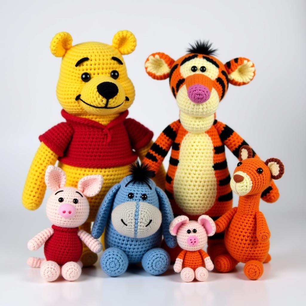 Finished Amigurumi Winnie the Pooh and Friends