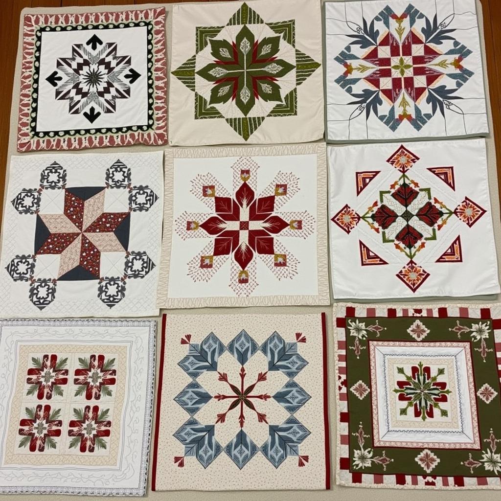 Completed Cross Stitch Quilt Block Projects