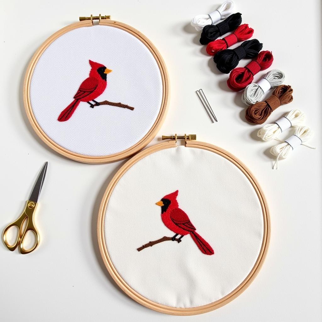 Essential Cross Stitch Supplies for a Cardinal Project