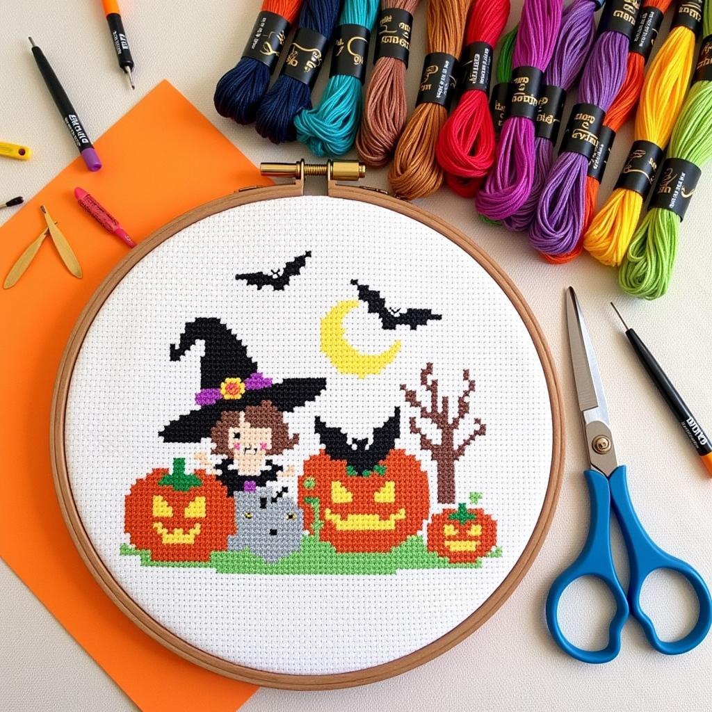 halloween cross stitch supplies