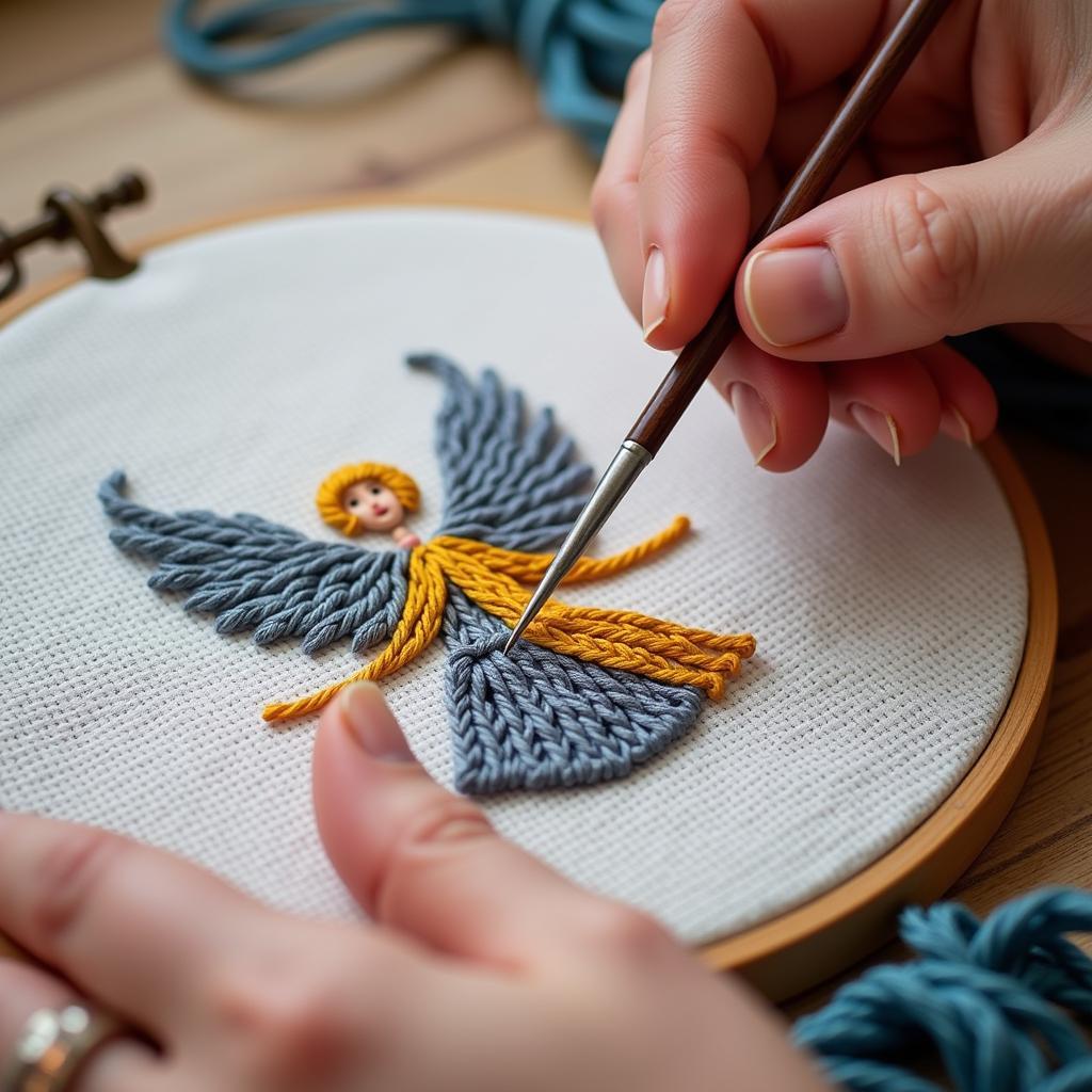 Cross Stitching an Angel Pattern