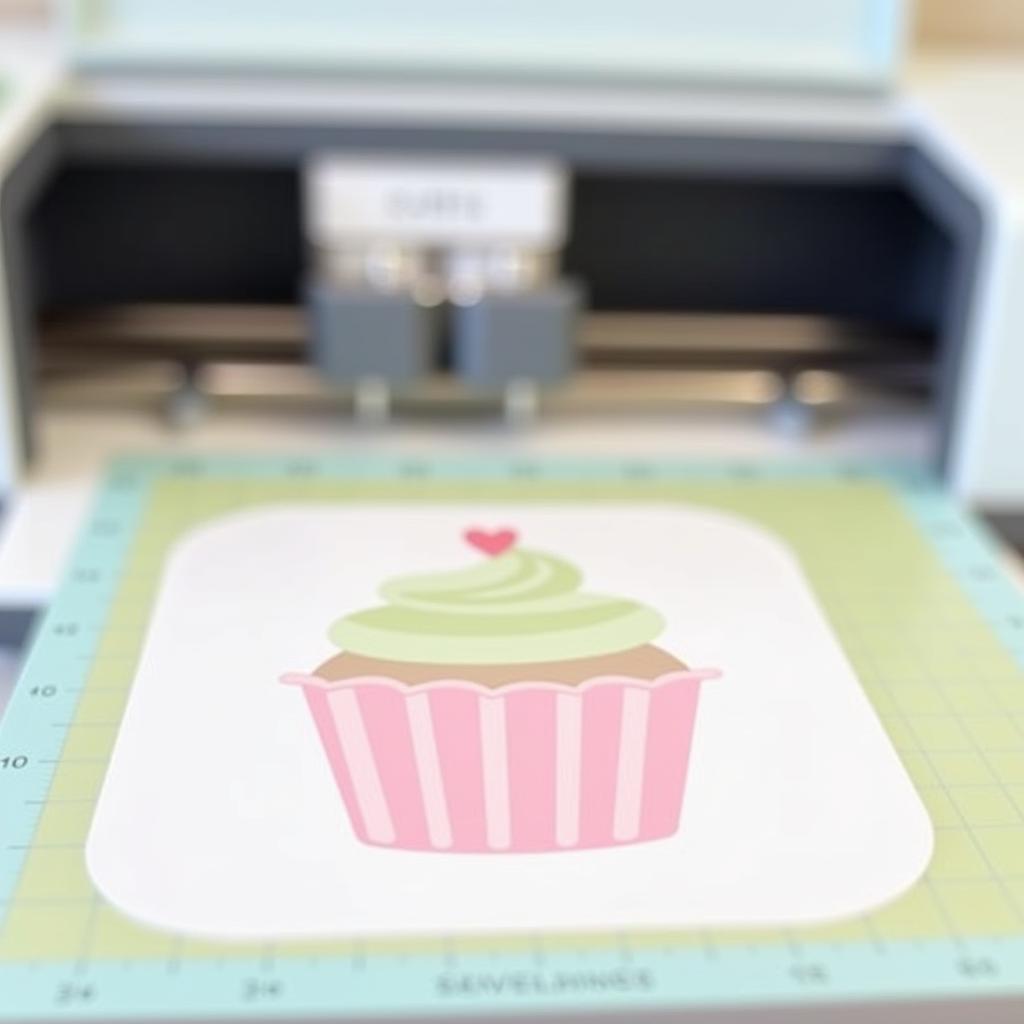 Cupcake SVG on Cutting Mat