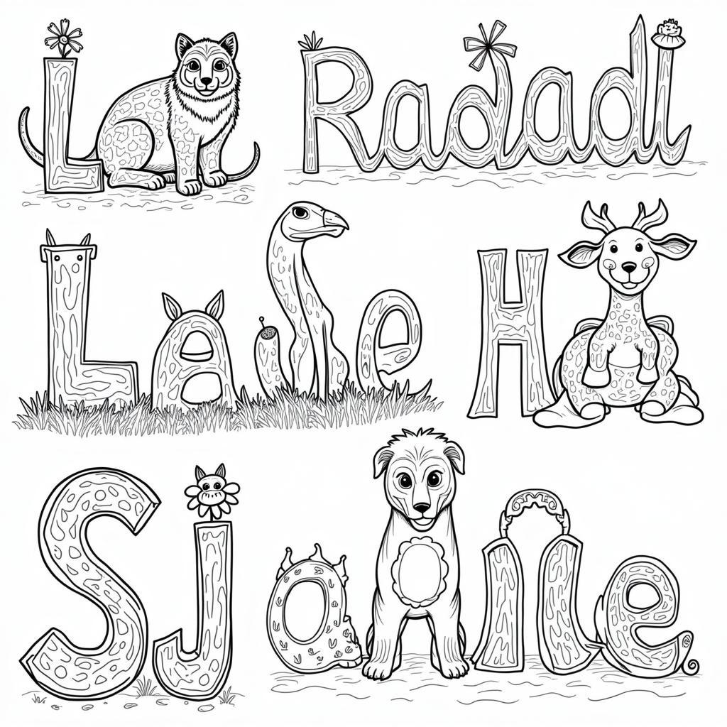 Custom Name Coloring Page Examples