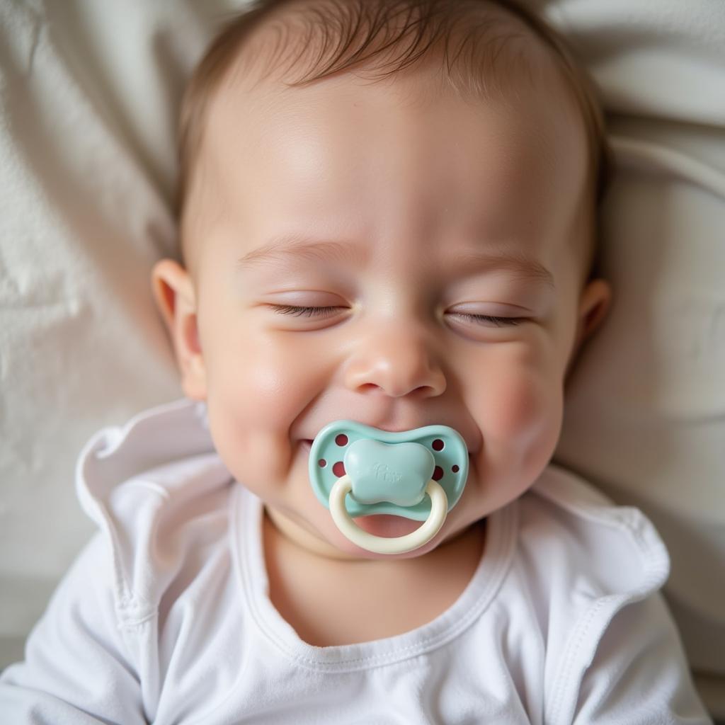 Baby Using Custom Pacifier