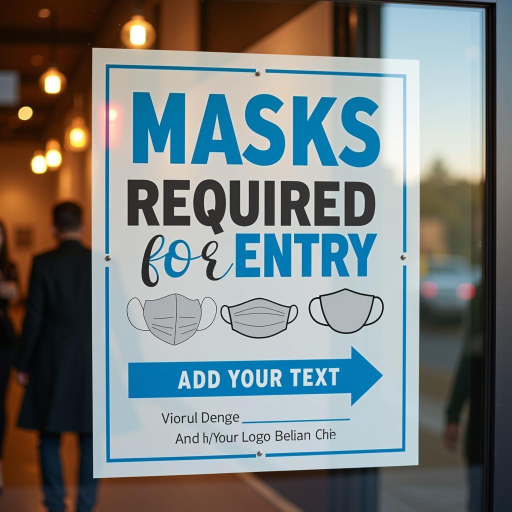 Customizable Mask Sign for Businesses