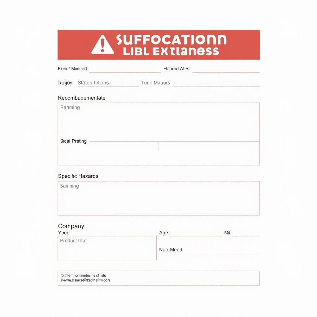 Customizable Suffocation Warning Label Template