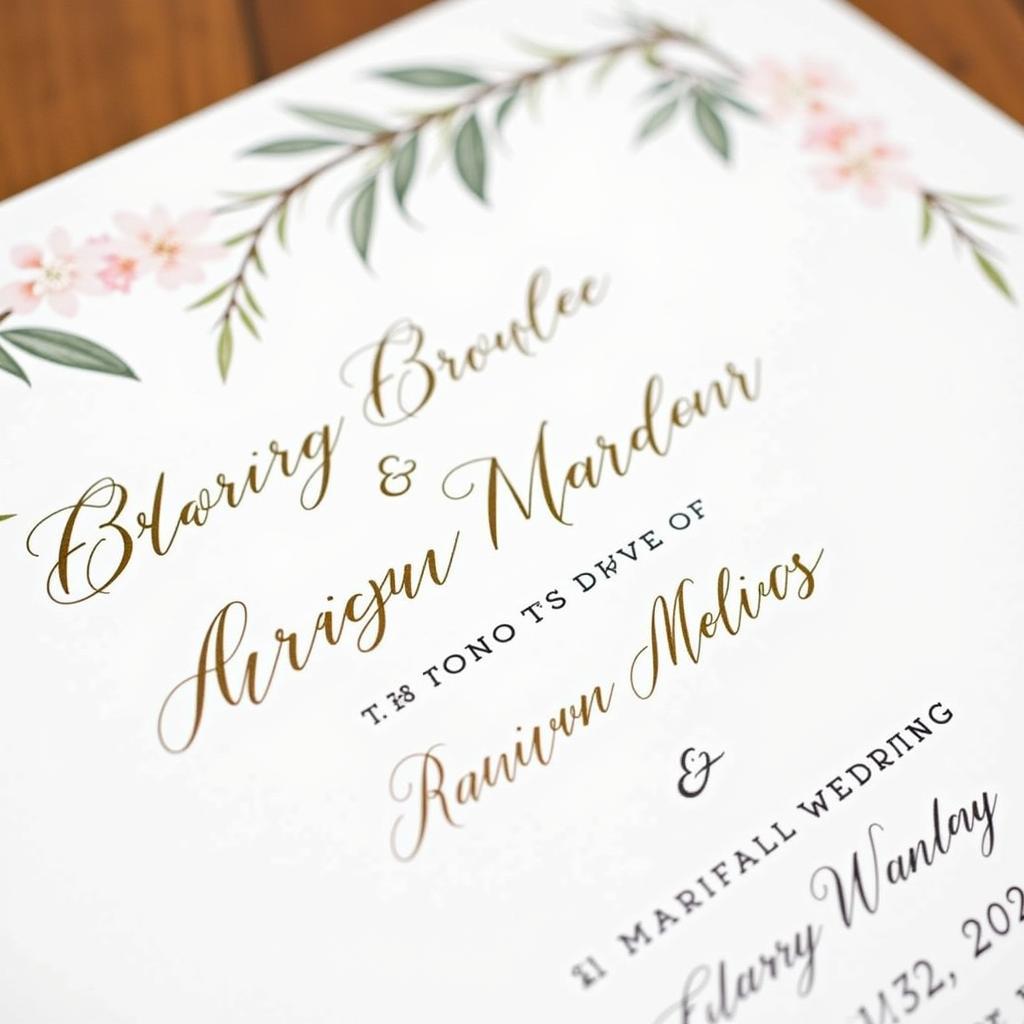 Close-up of a personalized marriage renewal certificate