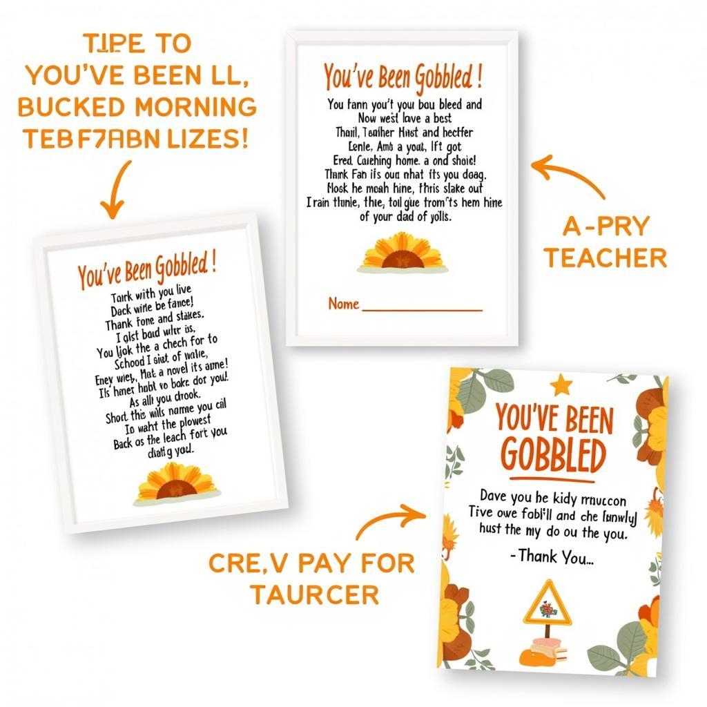 Examples of Customized "You've Been Gobbled" Printables