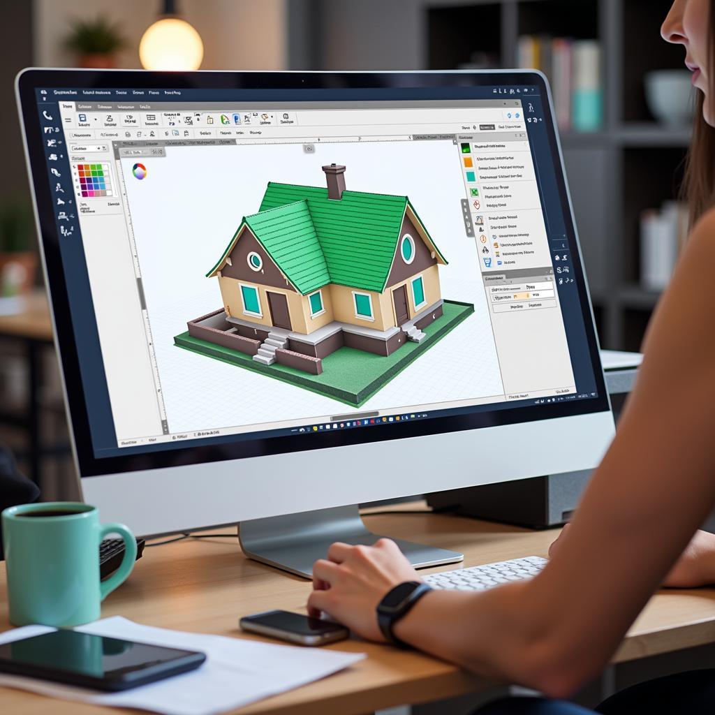 Customizing a 3D House SVG File in Vector Editing Software