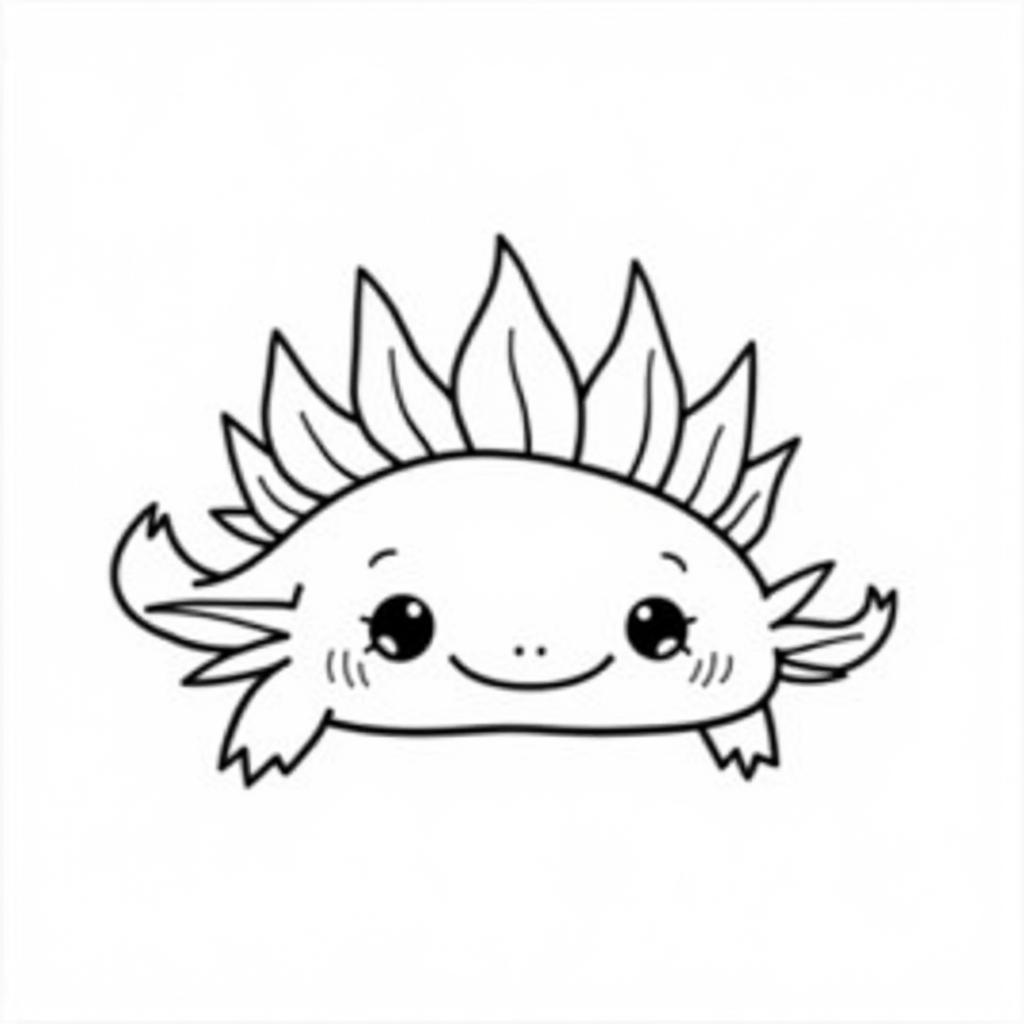 Cute Axolotl Coloring Page