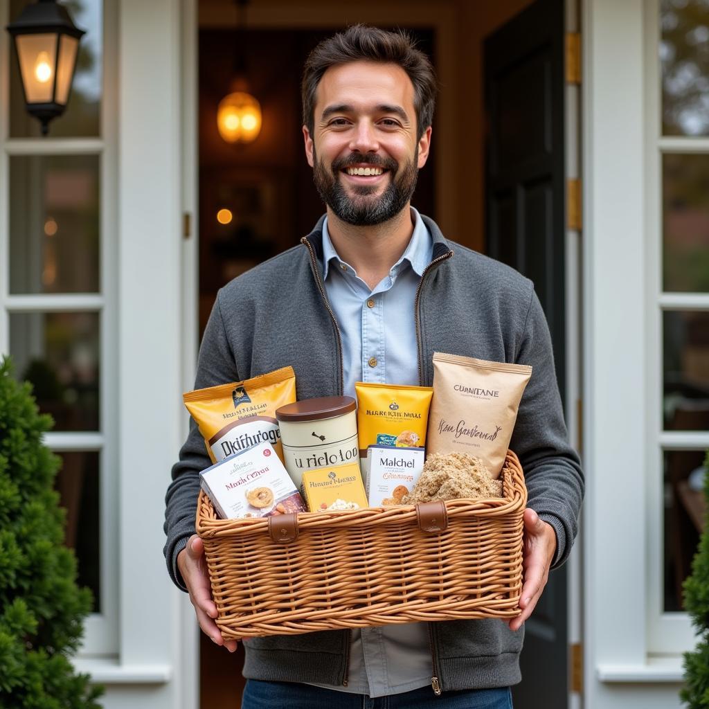 Dad Receiving Gift Basket with Free Shipping