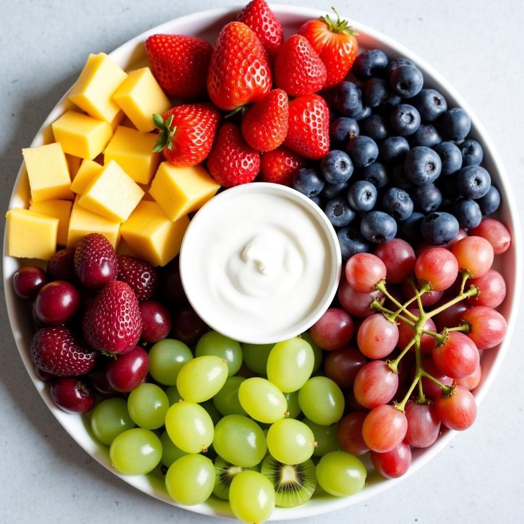 Colorful Fruit Platter with Dairy-Free Dip