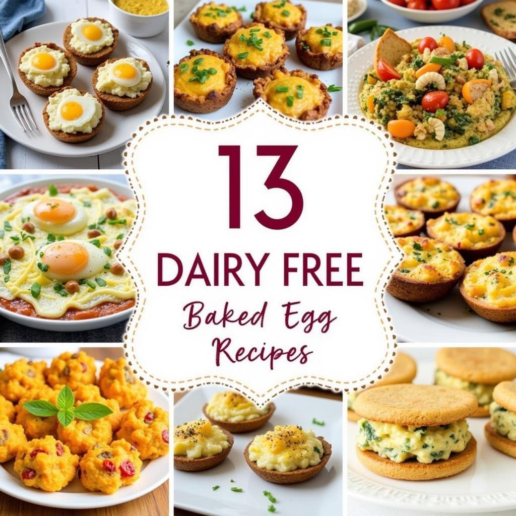 Assortment of Dairy Free Baked Egg Dishes