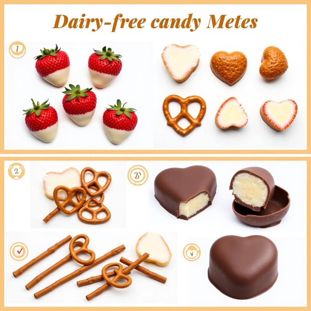 An assortment of delicious treats made with dairy-free candy melts