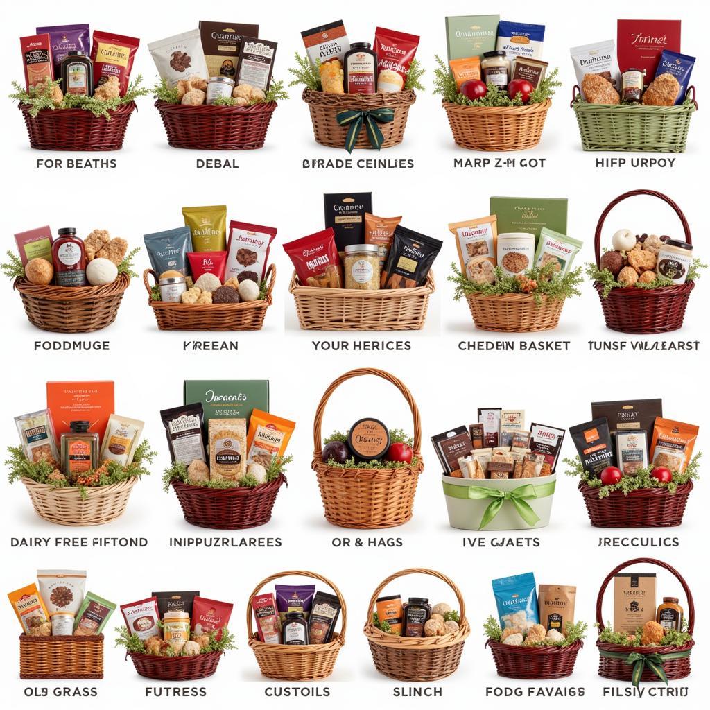 Assortment of dairy-free gift baskets