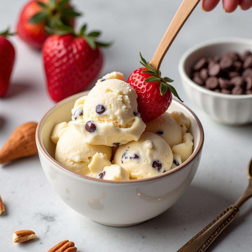 Close-up of dairy free ice cream cup ingredients