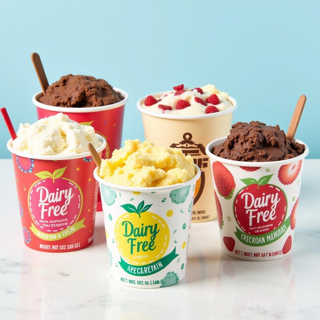 Assortment of dairy free ice cream cups