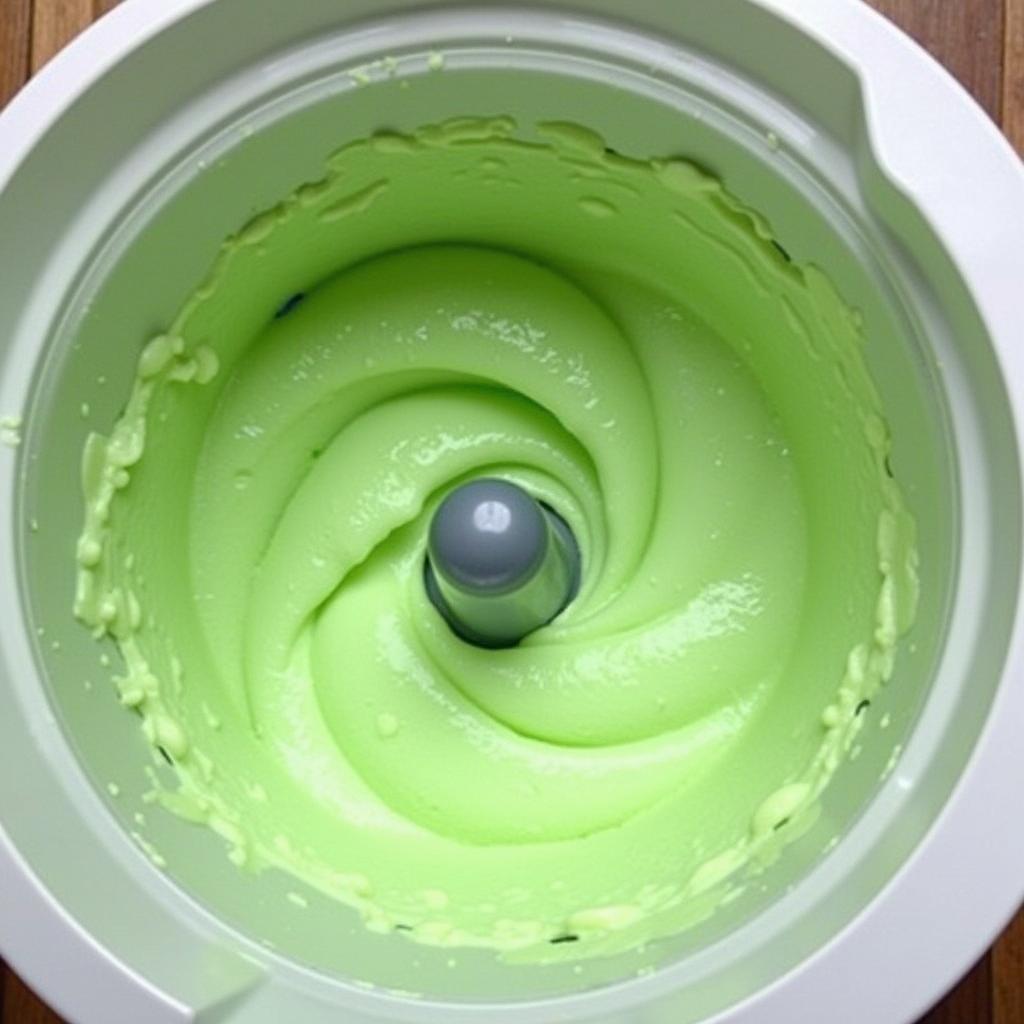 Churning Dairy-Free Lime Sherbet