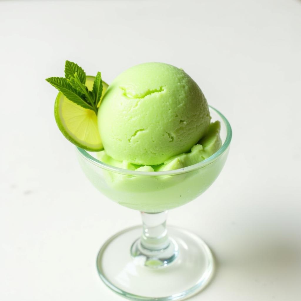 Serving Dairy-Free Lime Sherbet