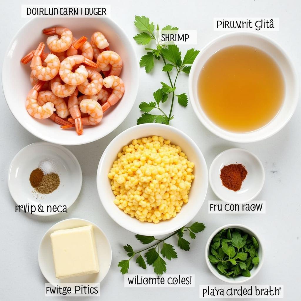 Dairy-free shrimp and grits ingredients