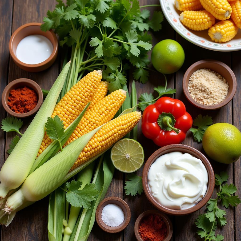 Ingredients for dairy free street corn dip